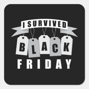 Sticker Carré J'ai survécu vendredi noir