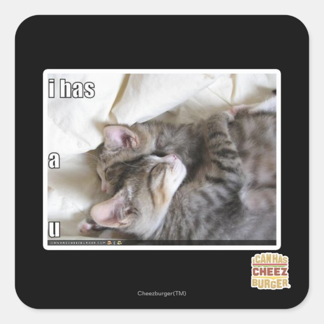 Sticker Carré J'ai un u (Devant)