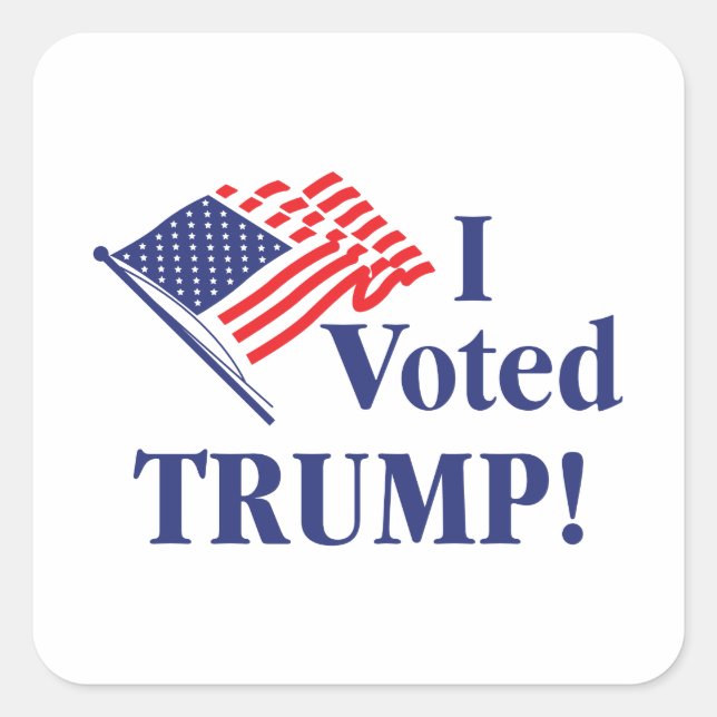Sticker Carré J'ai voté Trump (Devant)