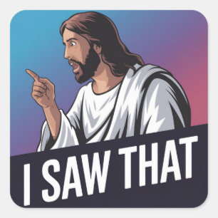 Sticker Carré J'Ai Vu Que Jésus