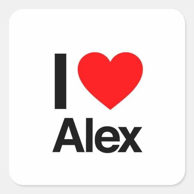 Sticker Carré j'aime alex (Devant)