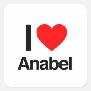 Sticker Carré j'aime anabel