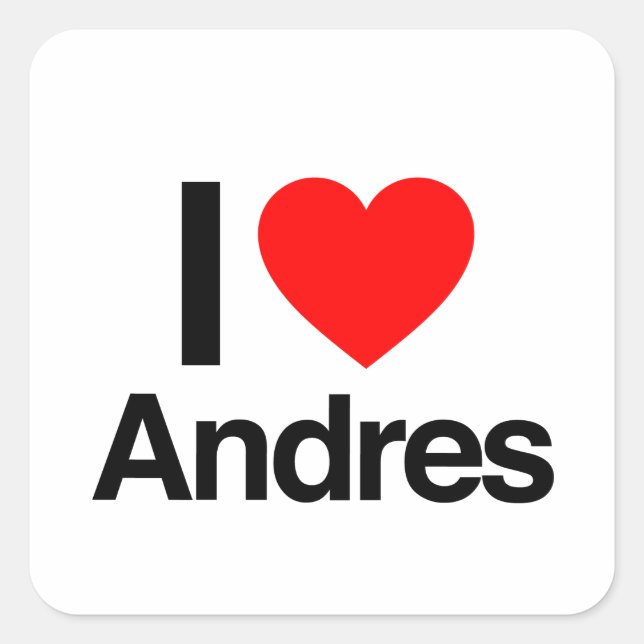 Sticker Carré j'aime andres (Devant)
