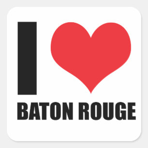 Sticker Carré J'aime Baton Rouge