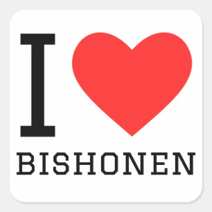 Sticker Carré J'aime bishonen