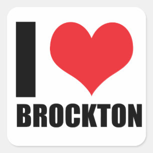 Sticker Carré J'aime Brockton