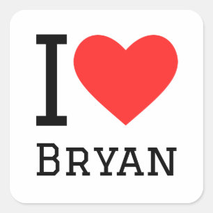 Sticker Carré J'aime Bryan