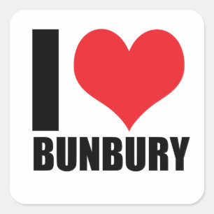 Sticker Carré J'aime Bunbury