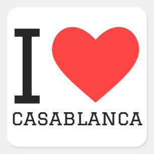 Sticker Carré J'aime Casablanca