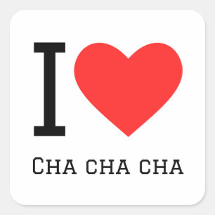 Sticker Carré J'aime cha cha cha
