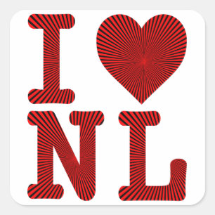 Sticker Carré J'AIME COEUR Terre-Neuve-ET-Labrador ET LE LABRADO
