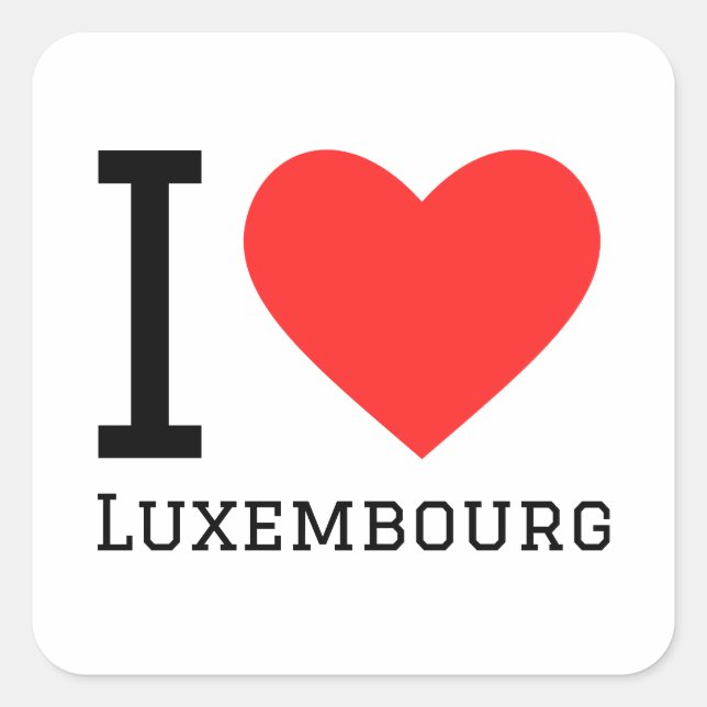 Sticker Carré J'aime coller luxembourg (Devant)