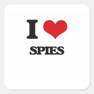 Sticker Carré J'aime des espions