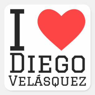 Sticker Carré J'aime Diego Velasquez
