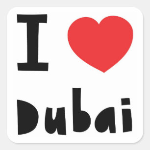 Sticker Carré J'aime Dubaï