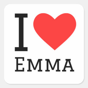 Sticker Carré J'aime emma