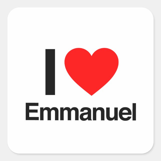 Sticker Carré j'aime emmanuel (Devant)