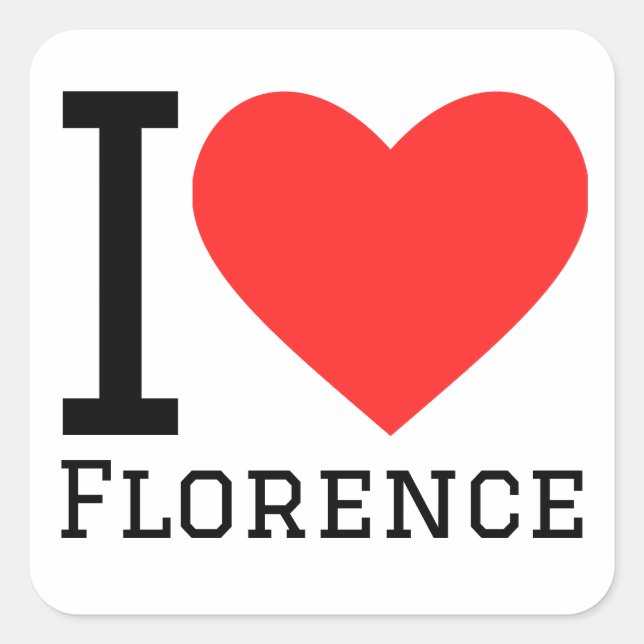 Sticker Carré J'aime Florence (Devant)
