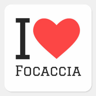 Sticker Carré J'aime focaccia