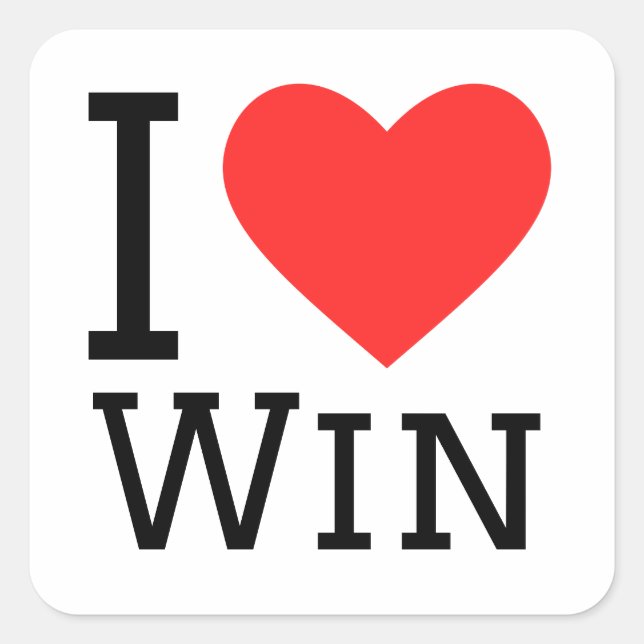 Sticker Carré J'aime gagner (Devant)