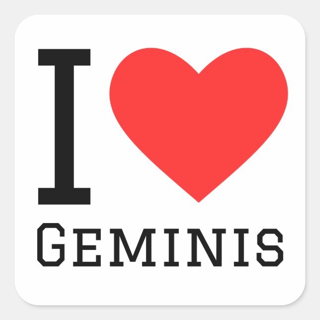Sticker Carré J'aime Geminis (Devant)