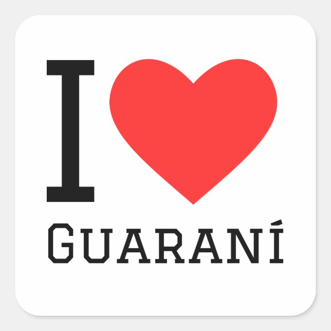 Sticker Carré J'aime guarani (Devant)