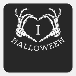 Sticker Carré J'aime Halloween