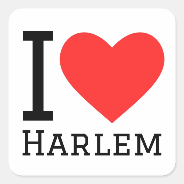 Sticker Carré J'aime Harlem (Devant)