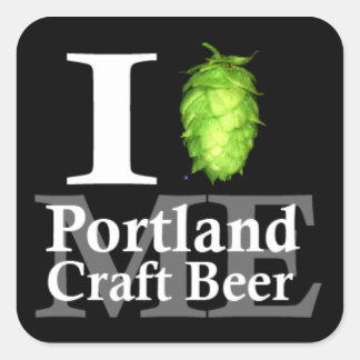 Sticker Carré J'aime (hop) Portland, ME bière artisanale!