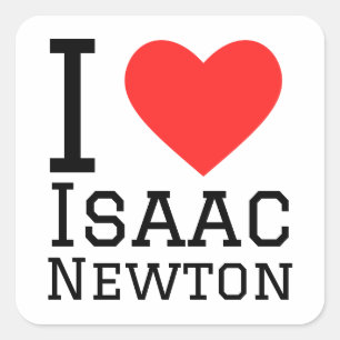 Sticker Carré J'aime Isaac Newton