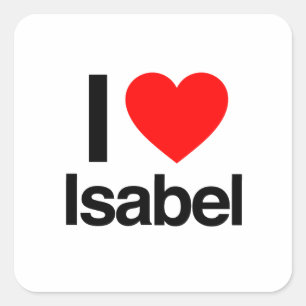 Sticker Carré j'aime isabel