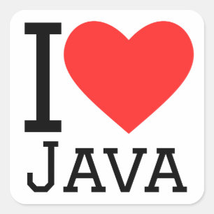Sticker Carré J'aime Java