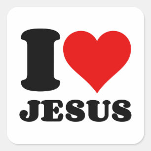 STICKER CARRÉ J'AIME JÉSUS