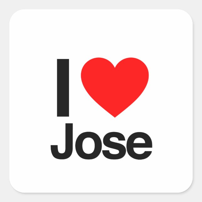 Sticker Carré j'aime jose (Devant)