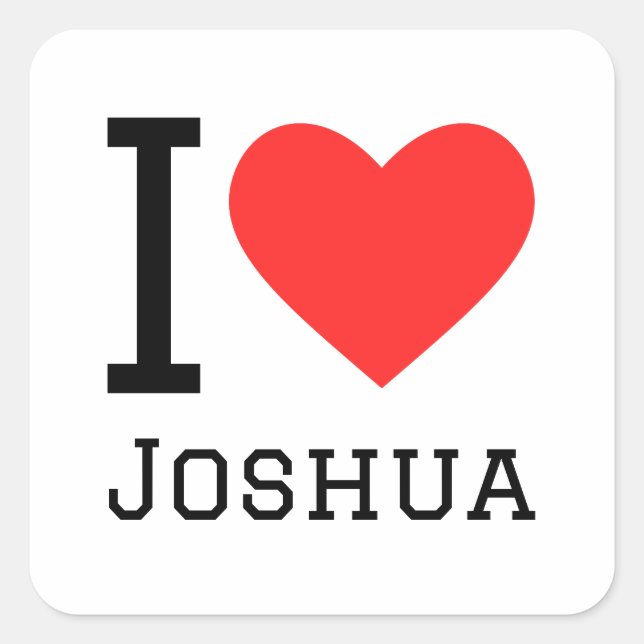 Sticker Carré J'aime Joshua (Devant)