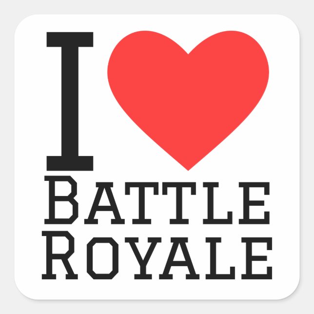 Sticker Carré J'aime la bataille royale (Devant)