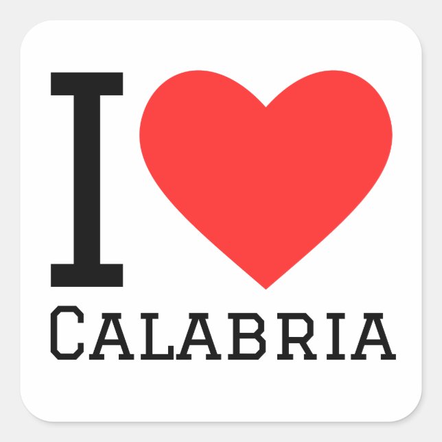 Sticker Carré J'aime la calabre (Devant)