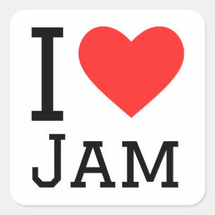 Sticker Carré J'aime la confiture