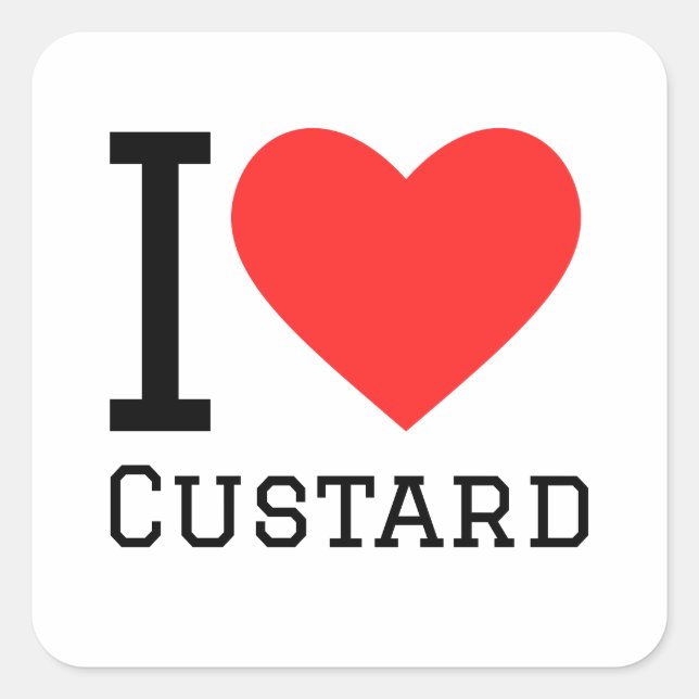 Sticker Carré J'aime la crème (Devant)