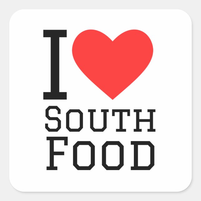 Sticker Carré J'aime la cuisine du sud (Devant)