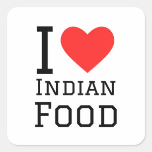 Sticker Carré J'aime la cuisine indienne