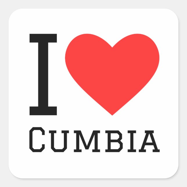 Sticker Carré J'aime la cumbia (Devant)