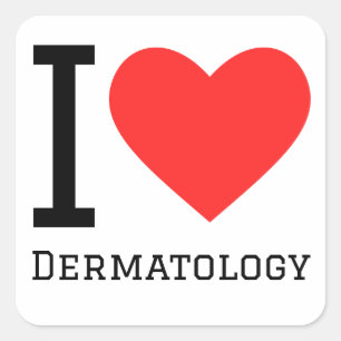 Sticker Carré J'aime la dermatologie