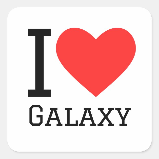 Sticker Carré J'aime la galaxie (Devant)