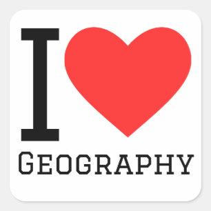 Sticker Carré J'aime la géographie
