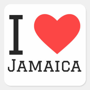 Sticker Carré J'aime la Jamaïque