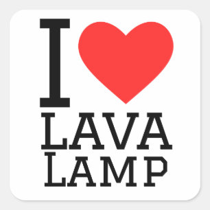 Sticker Carré J'aime la lampe à lave