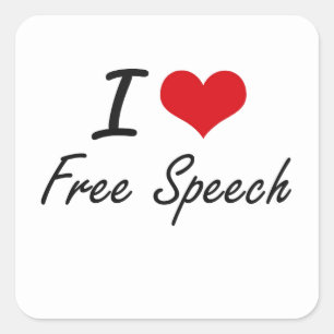 Sticker Carré J'aime la liberté de parole