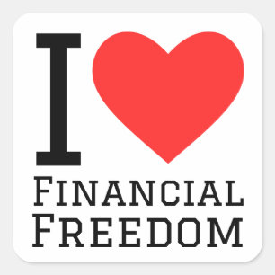 Sticker Carré J'aime la liberté financière
