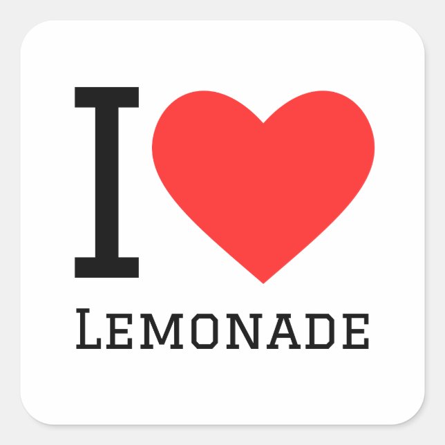 Sticker Carré J'aime la limonade (Devant)